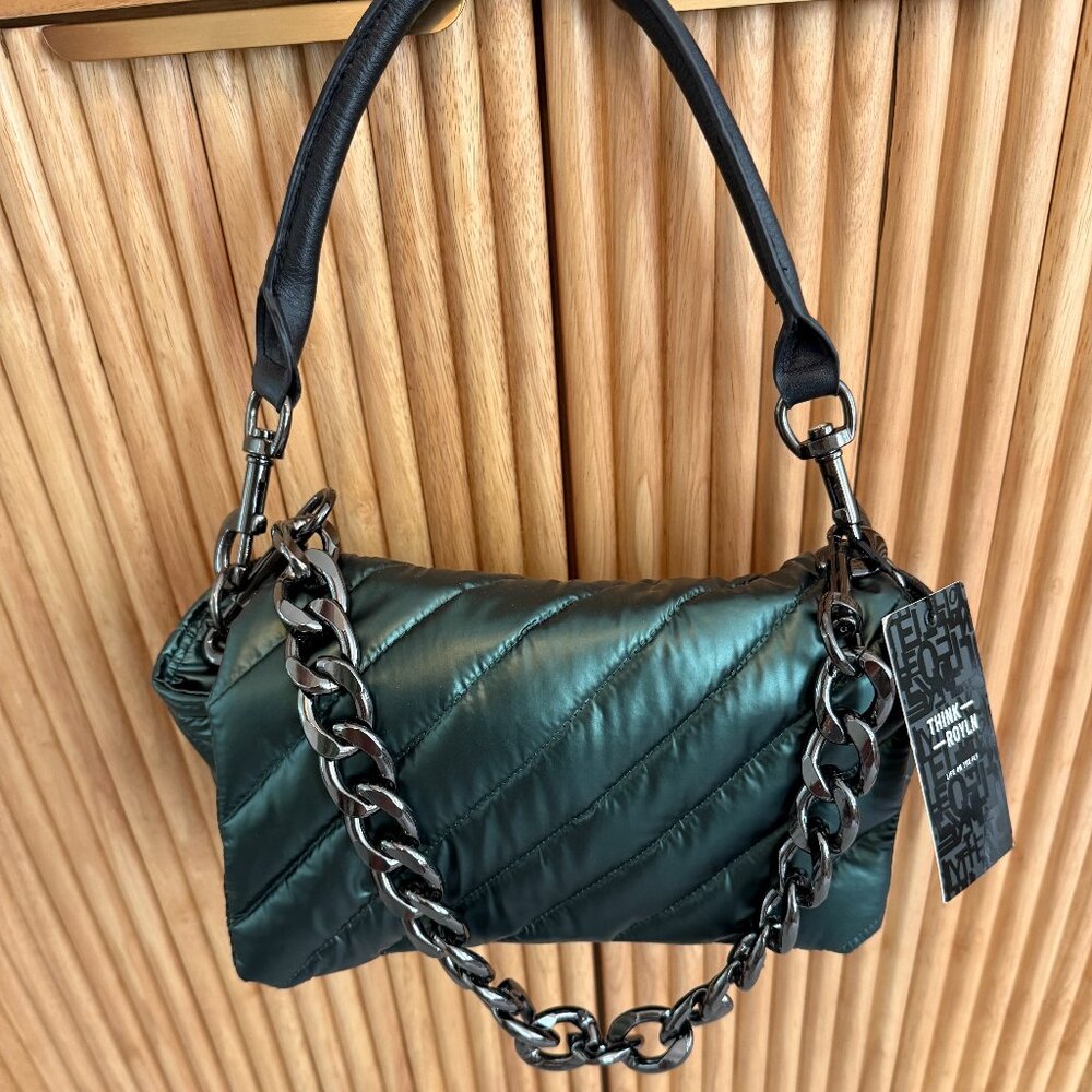 THINK ROYLN GREEN HANDBAG, NWT